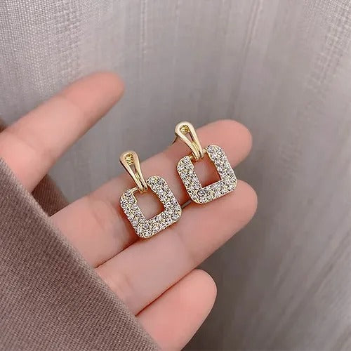 Stone Square Drop Studs