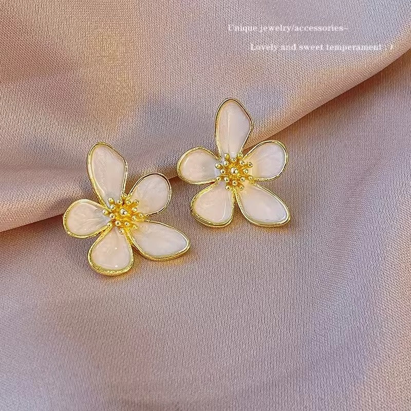 Enamel Lily Floral Studs