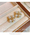 Cross Pearl Stud Earrings