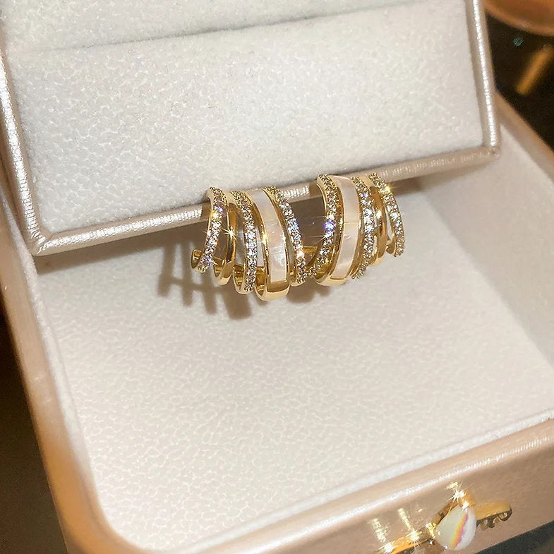 C-Shape Multi Layer Stud Earrings