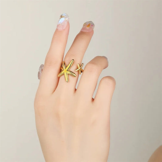 Anti-Tarnish Star Fish Ring