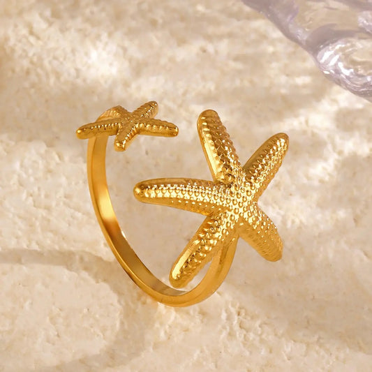 Anti-Tarnish Star Fish Ring