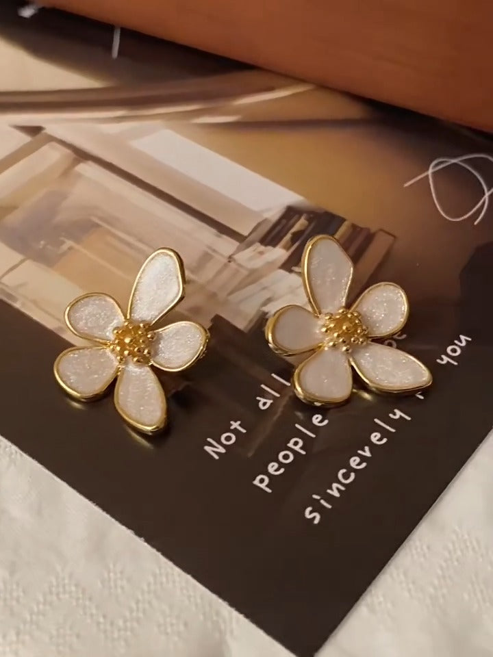 Enamel Lily Floral Studs