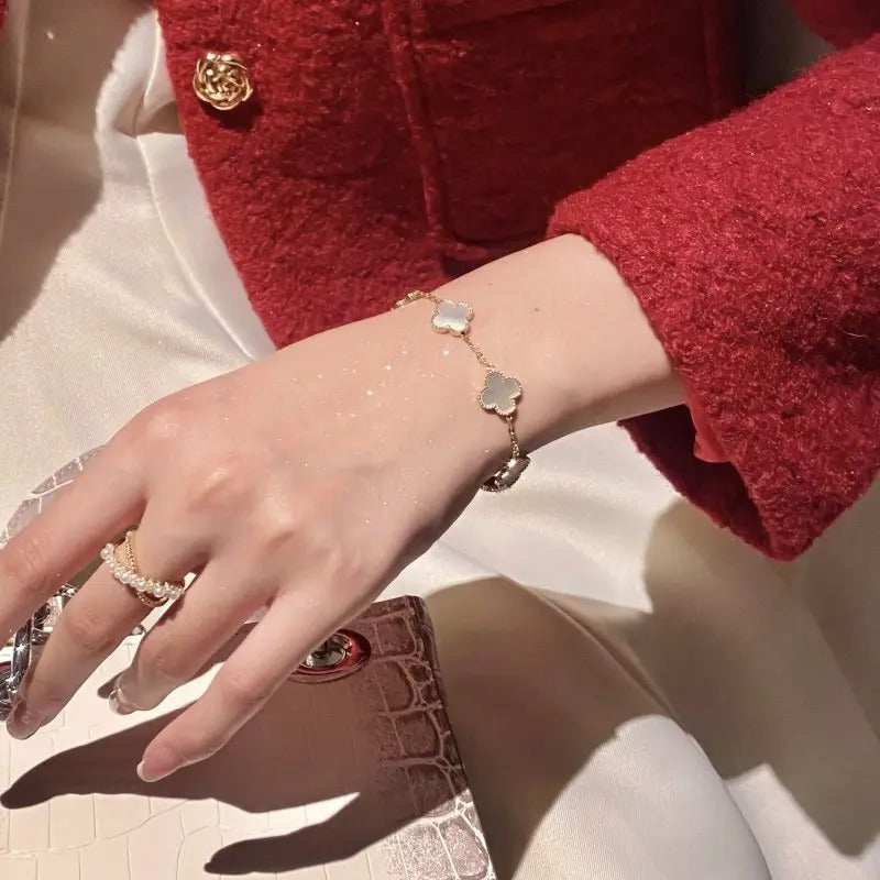 White Lucky Clover Bracelet