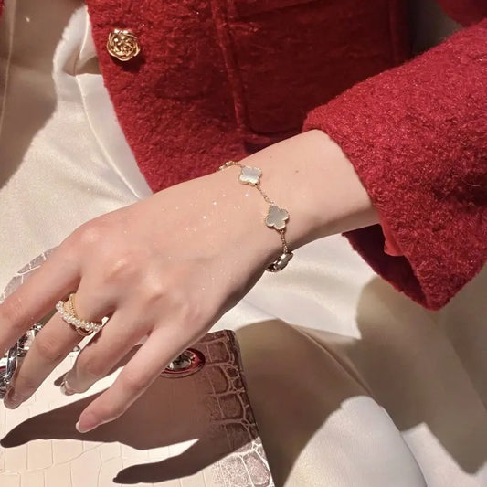 White Lucky Clover Bracelet