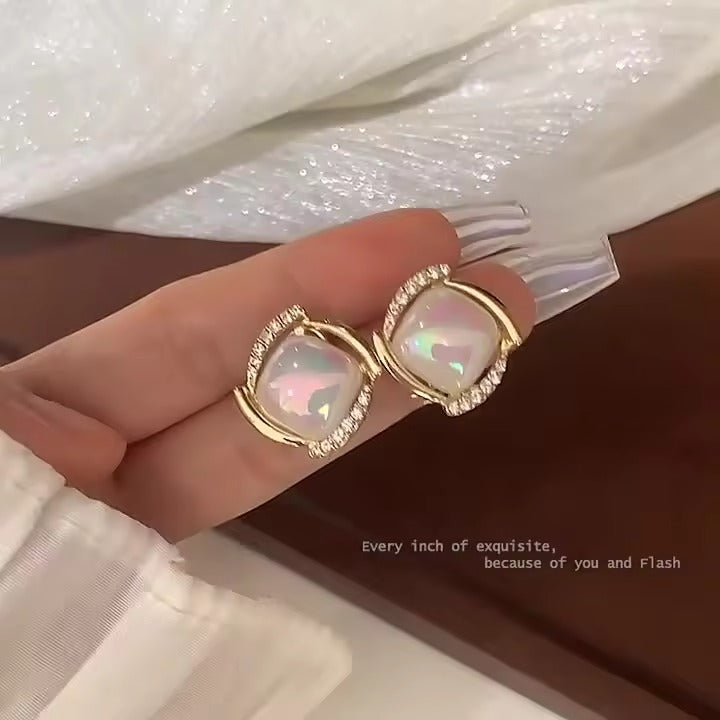 Pearl Diamond Stud Earrings