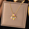 Multicolour Love Bow Combination Pendant Necklace