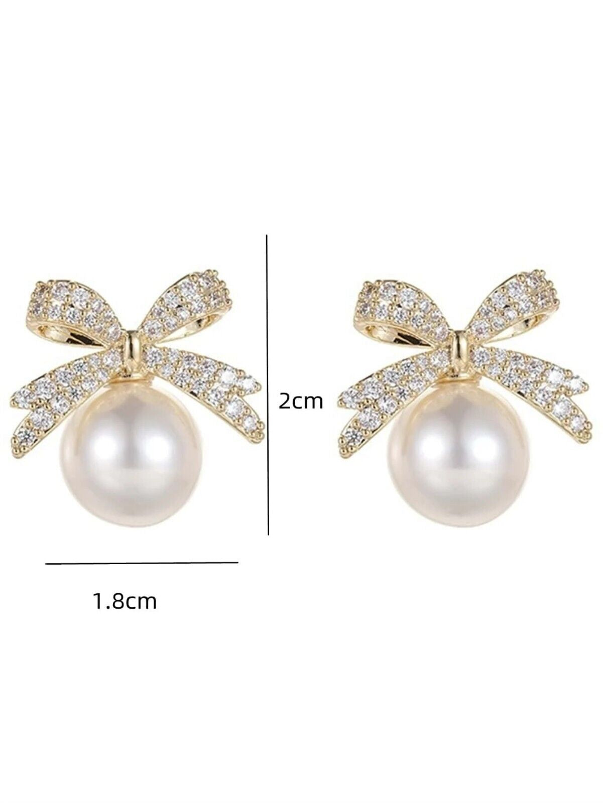 Trendy Pearl Bow Earrings