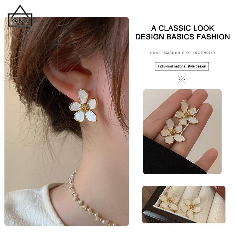 Enamel Lily Floral Studs
