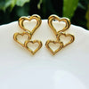 Stainless Steel Heart-Shaped Stud Earrings