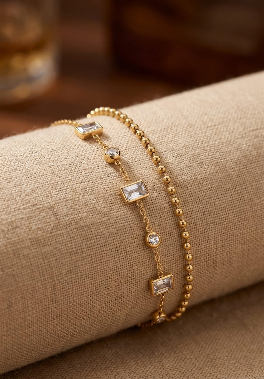 Anti Tarnish Charm Chain Bracelet
