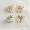 Cute Gradient Color Crystal Butterfly Stud Earrings