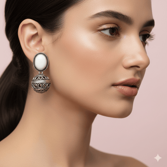 Oxidised Trendy Statement Earring