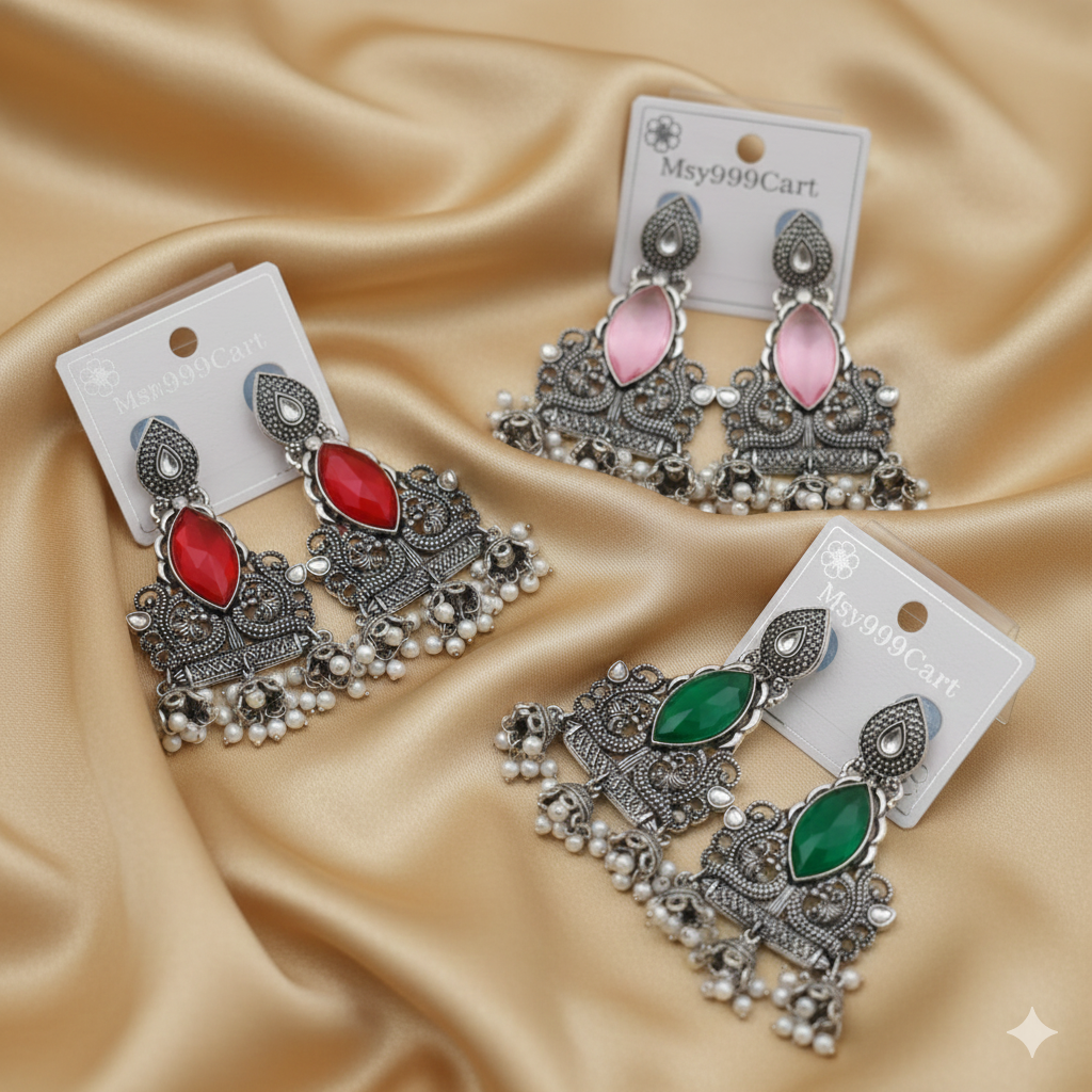 Oxidised Trendy Statement Earring