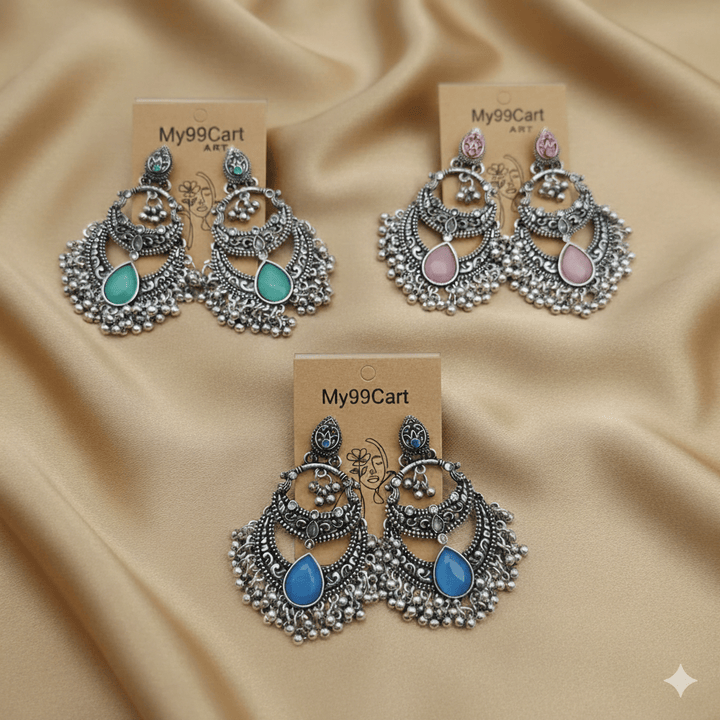 Oxidised Trendy Statement Earring