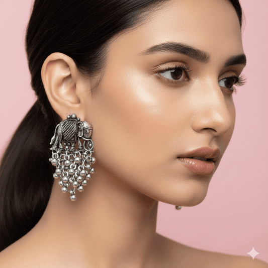 Oxidised Trendy Statement Earring