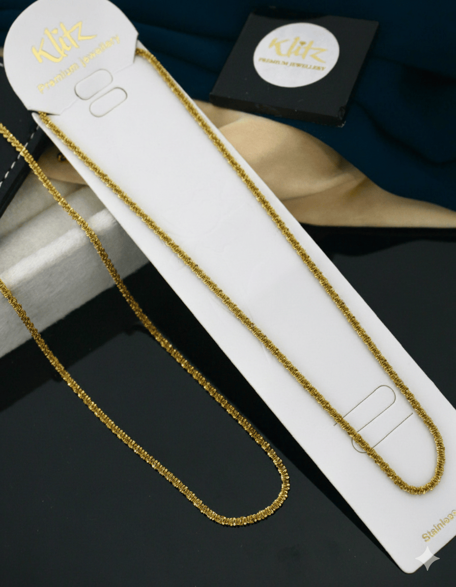 Anti Tarnish Klitz Plain Chain Necklace