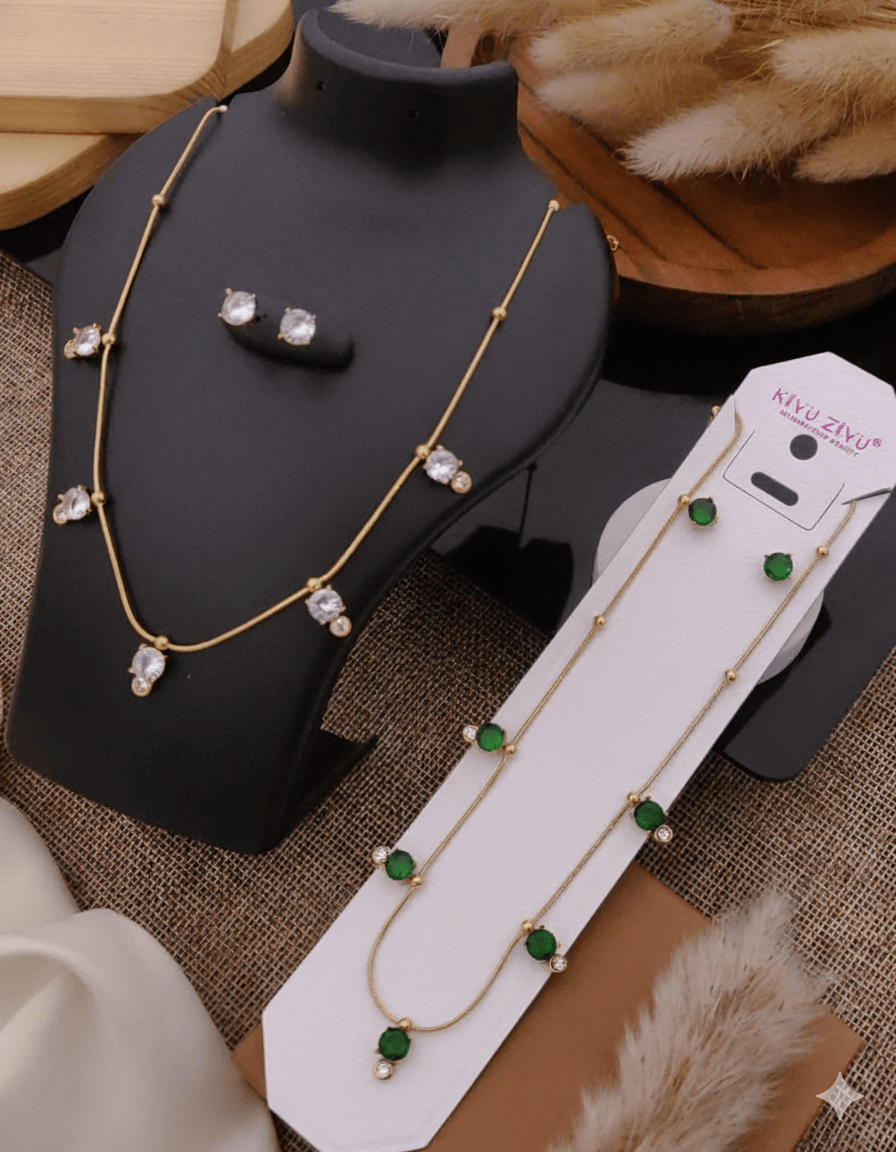 Anti Tarnish Stone Kiyu Ziyu Chain Necklace