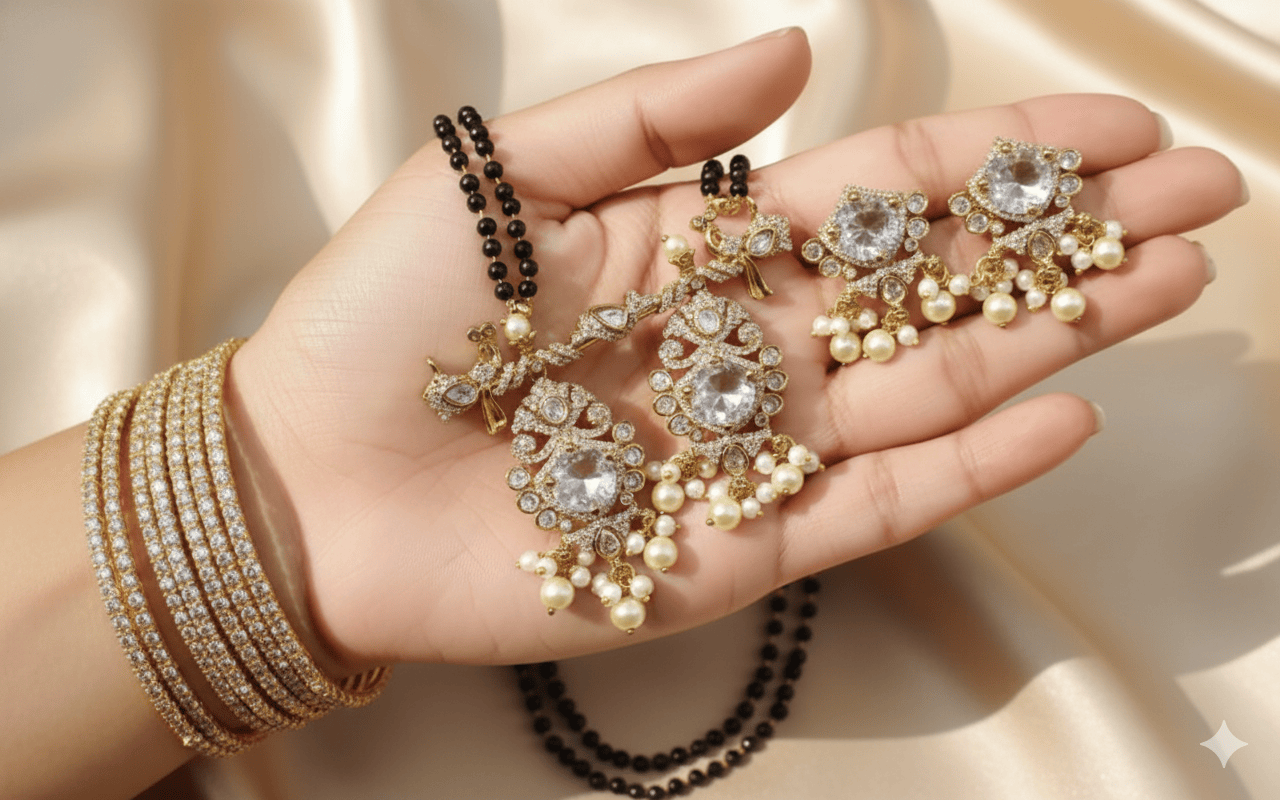 Elegant Modern Gold Plated Mangalsutra V