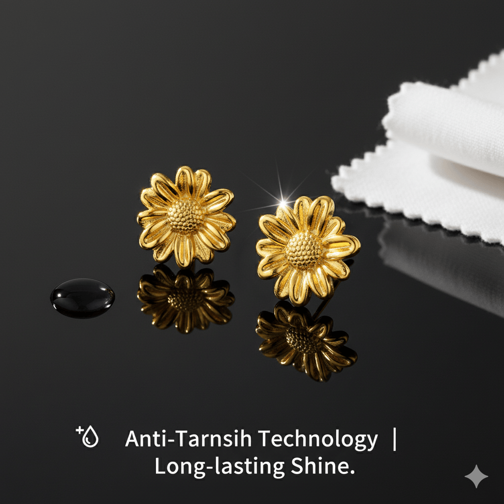 Anti Tarnish Flower Earrings