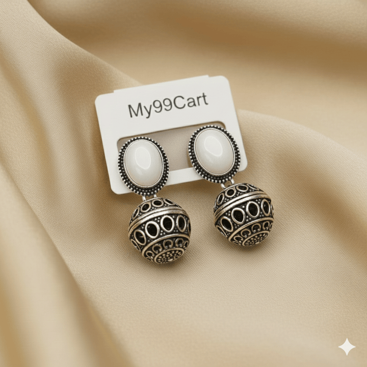 Oxidised Trendy Statement Earring