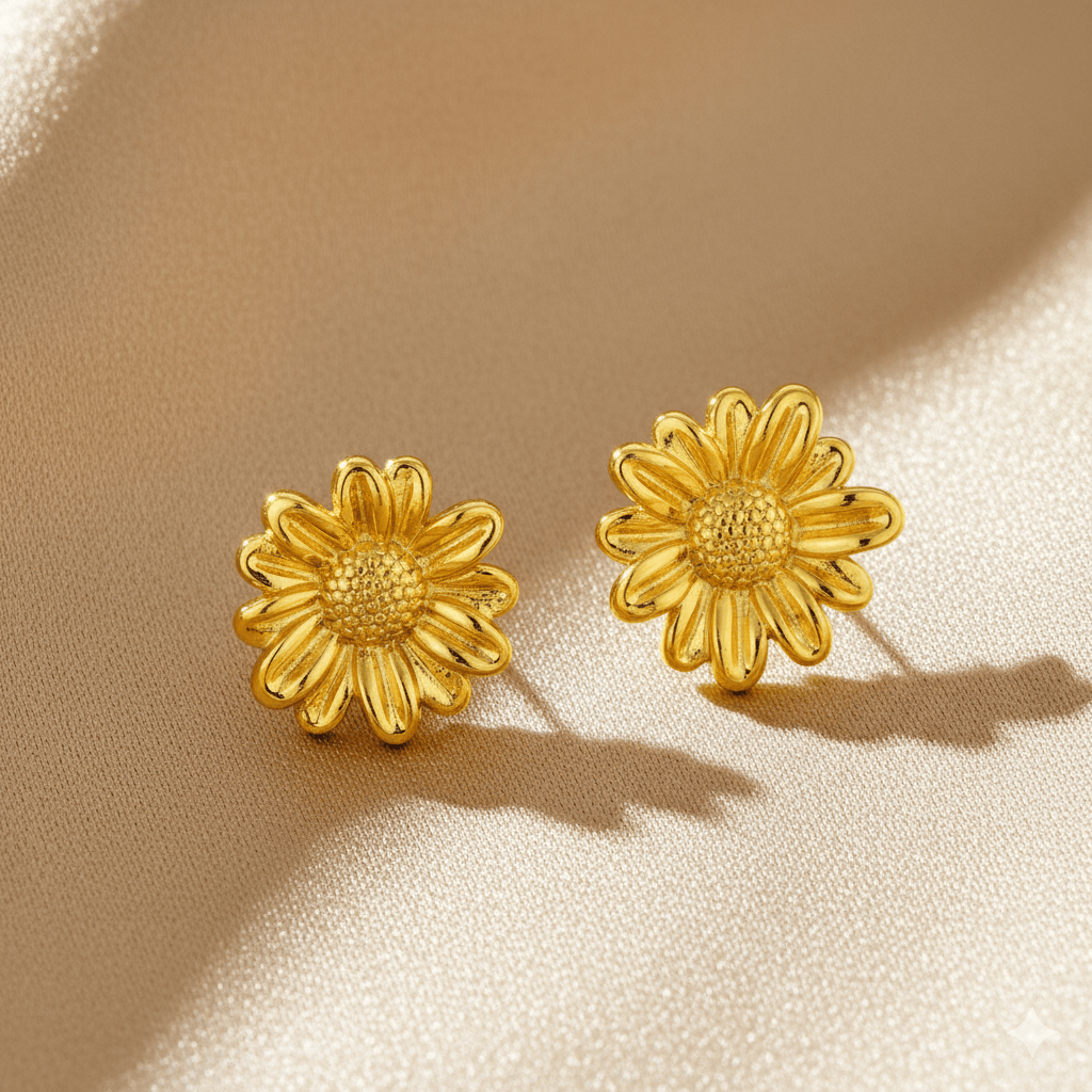 Anti Tarnish Flower Earrings