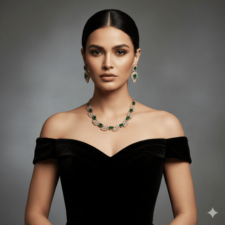 Radiant American Diamond Jewelry Set