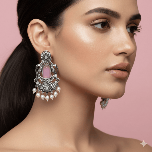 Oxidised Trendy Statement Earring