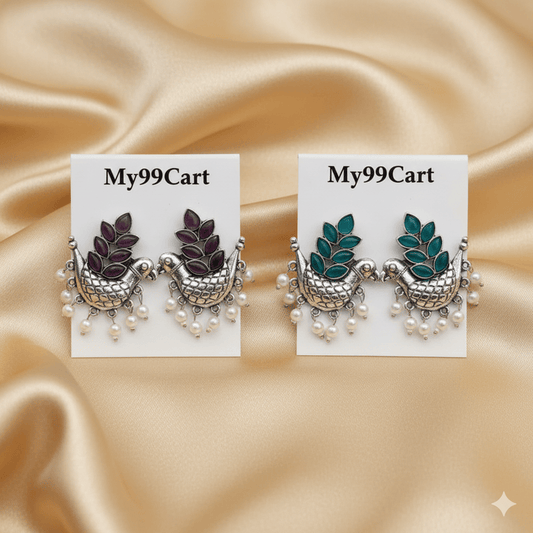 Oxidised Trendy Statement Earring