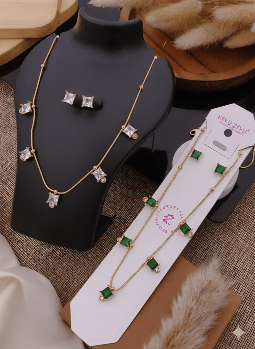 Anti Tarnish Stone Kiyu Ziyu Chain Necklace