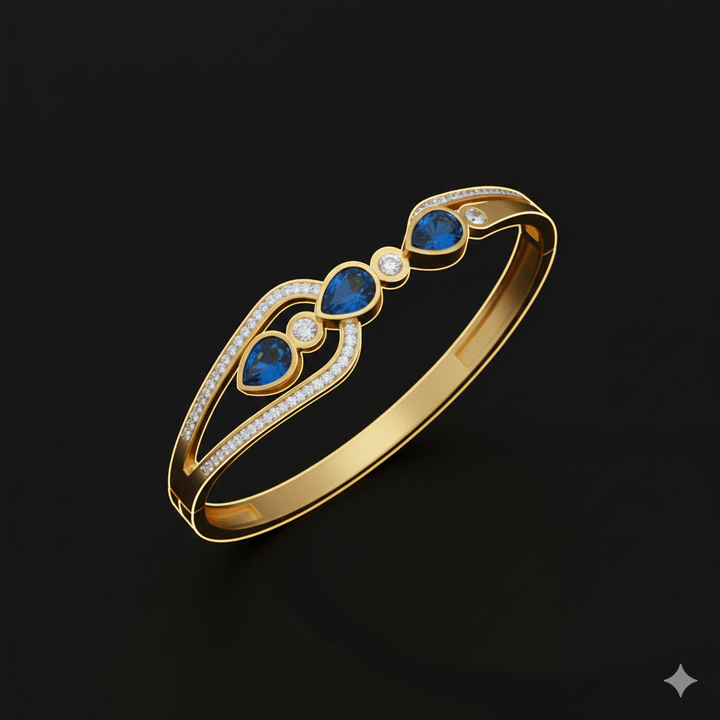 Anti Tarnish Fancy Diamond Bangle Bracelet