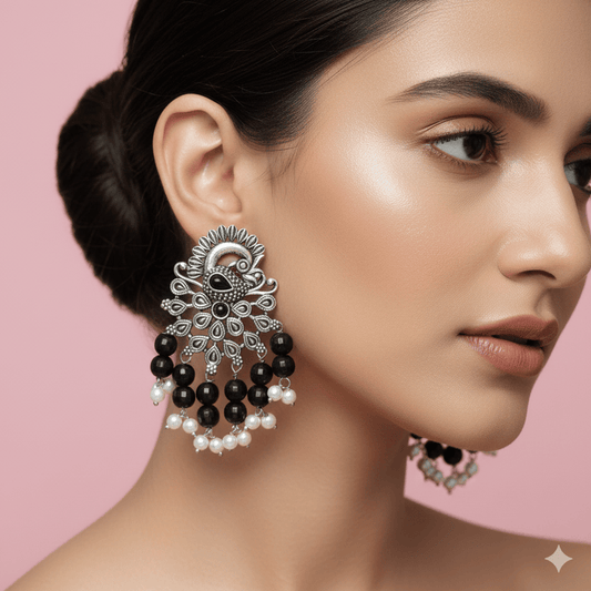 Oxidised Trendy Statement Earring