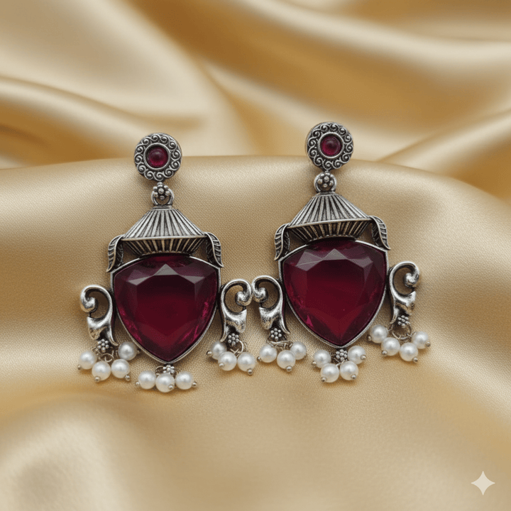 Oxidised Trendy Statement Earring