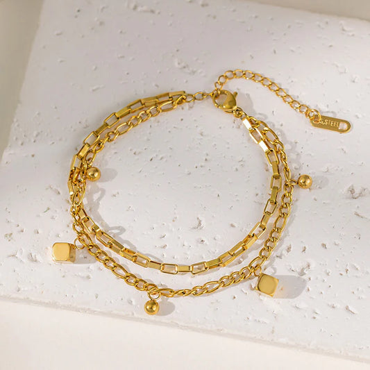 Anti Tarnish Charm Chain Bracelet