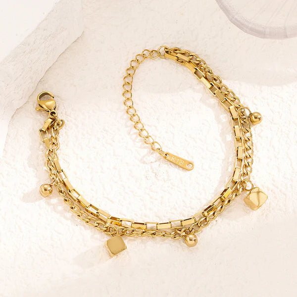 Anti Tarnish Charm Chain Bracelet