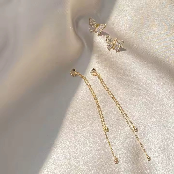 Elegant Butterfly Long Chain Earrings