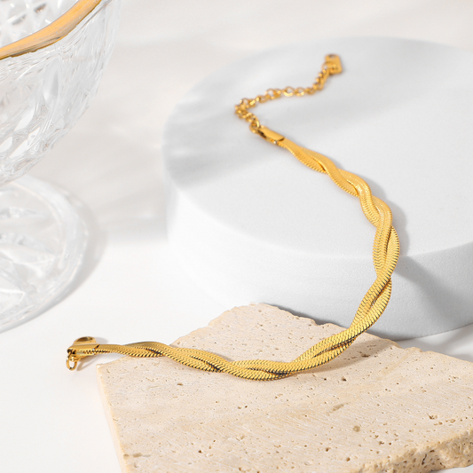 Anti Tarnish Snake Chain Twisted Bracelet