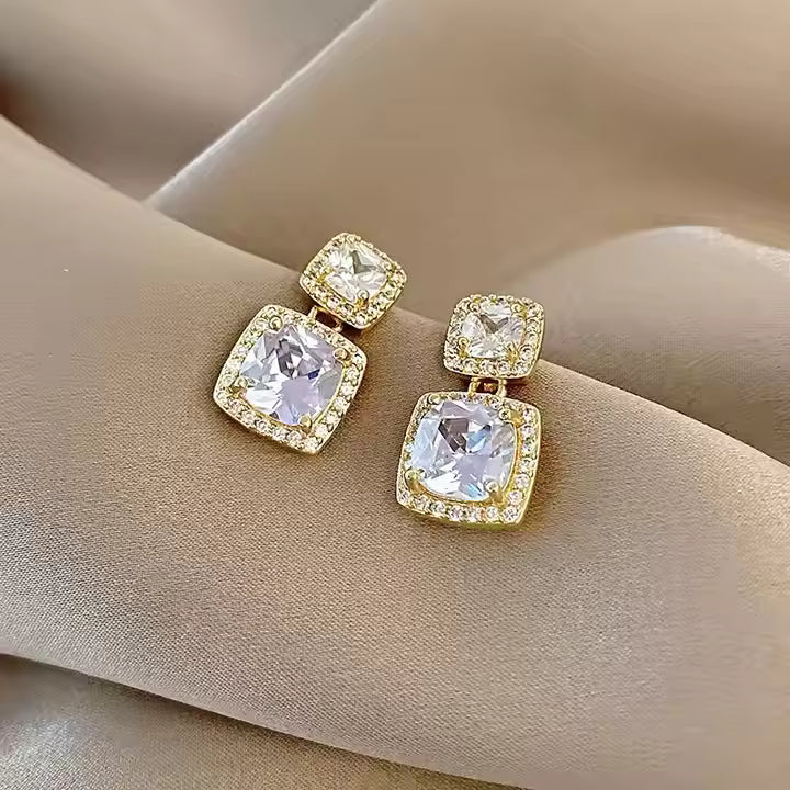 Shining Crystal Drop Earrings