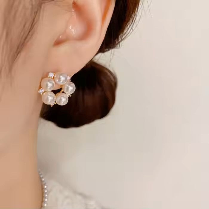 Pearl Diamond Stud Earring