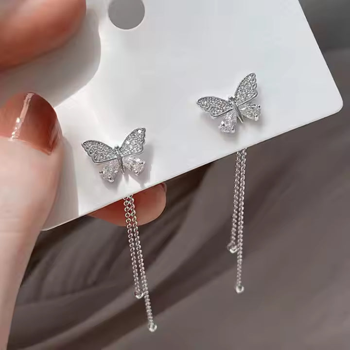Elegant Butterfly Long Chain Earrings