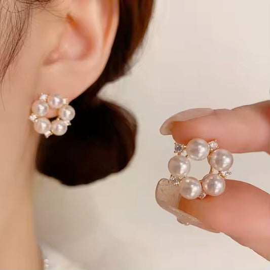 Pearl Diamond Stud Earring