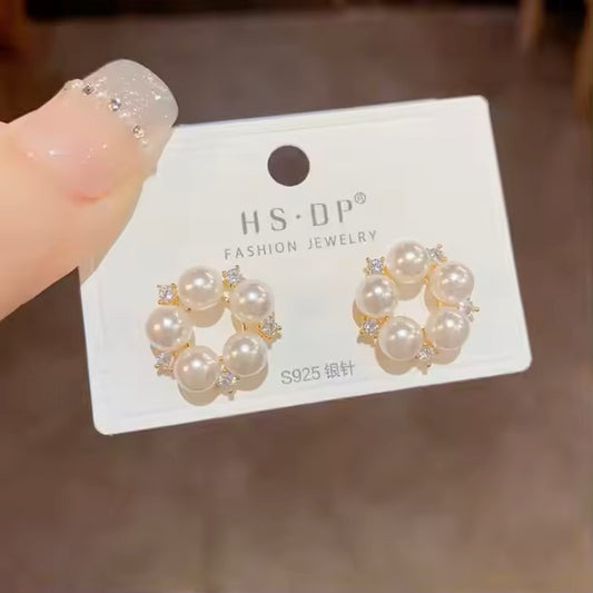 Pearl Diamond Stud Earring