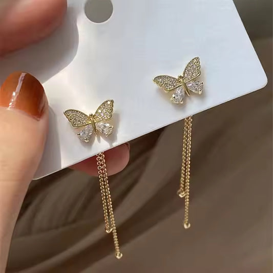 Elegant Butterfly Long Chain Earrings