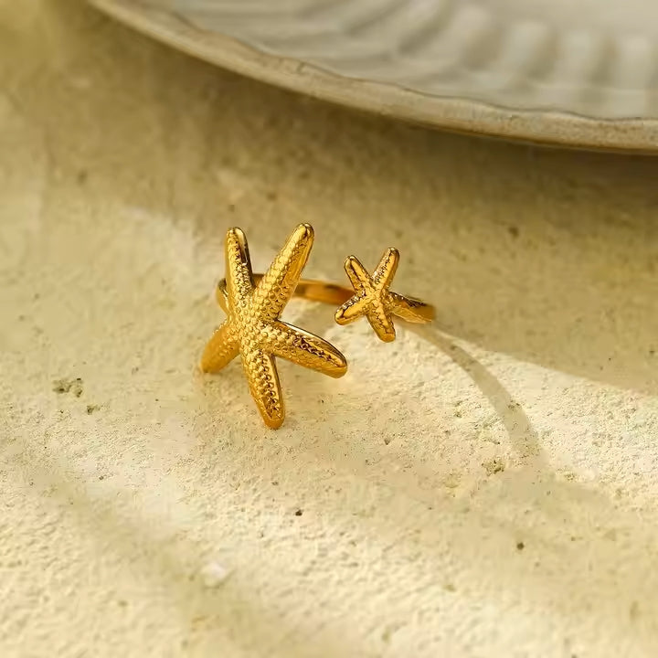 Anti-Tarnish Star Fish Ring