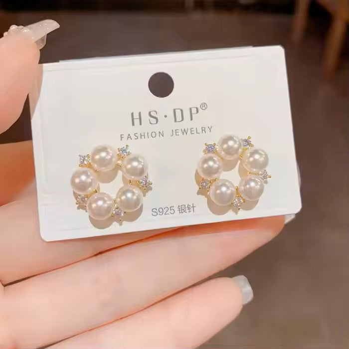 Pearl Diamond Stud Earring