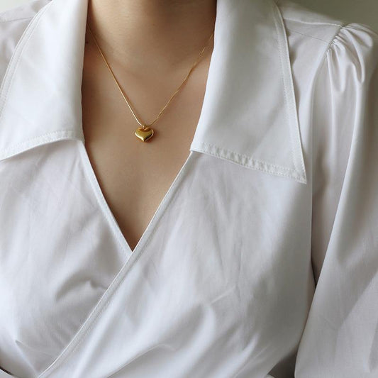 Anti Tarnish Heart Pendant Necklace