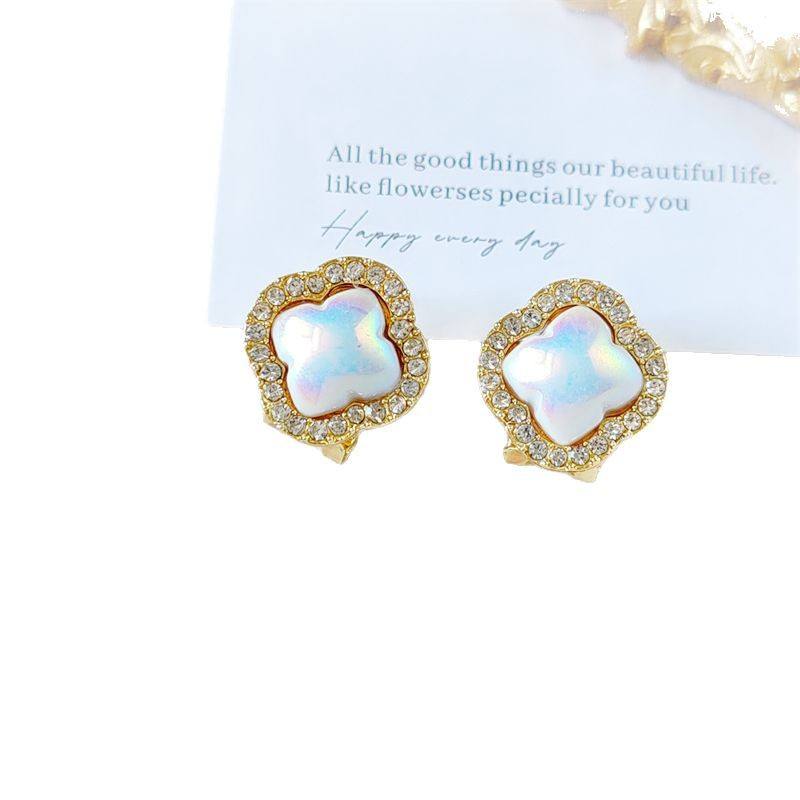 High-End Versatile Four-Leaf Clover Geometric Square Earrings