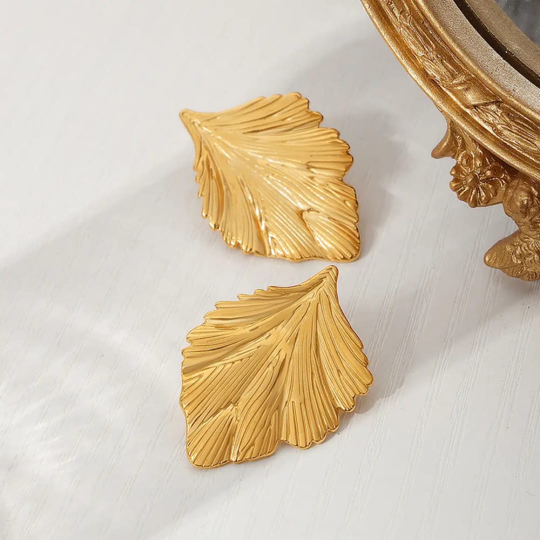 Anti Tarnish Leaf Earrings