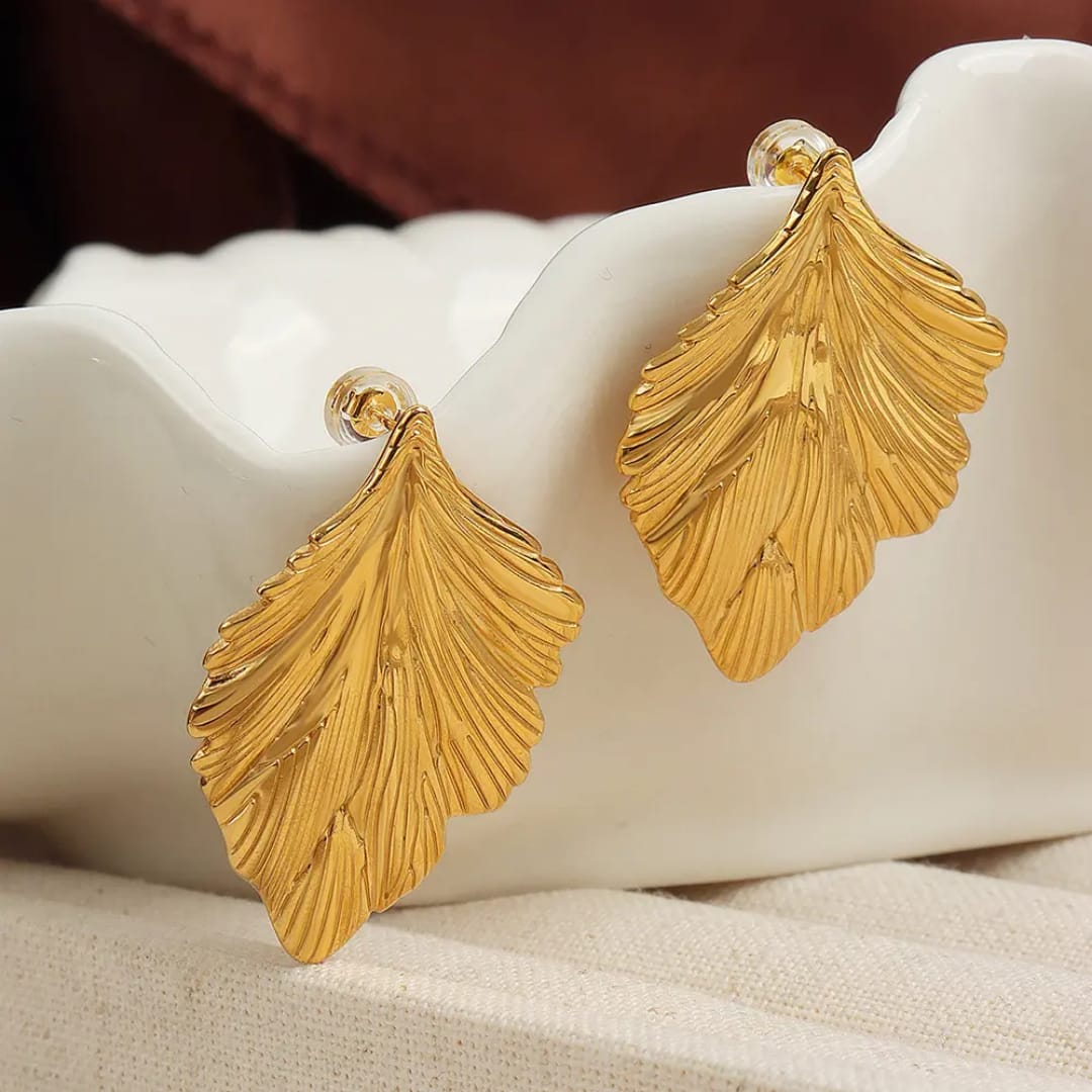 Anti Tarnish Leaf Earrings