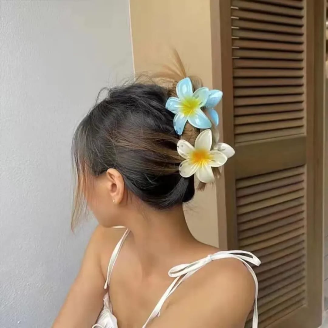 Trendy Flower Hair claw Multicolor 6 Pcs
